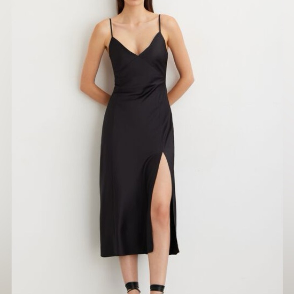 Dynamite Black Satin Dress